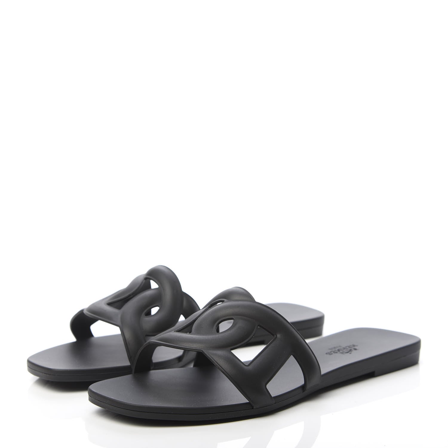 Hermes Rubber Aloha Sandals 37 Black 3 of 8