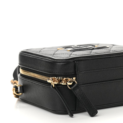 Chanel Caviar Quilted Small CC Filigree Vanity Case Black 8 of 9