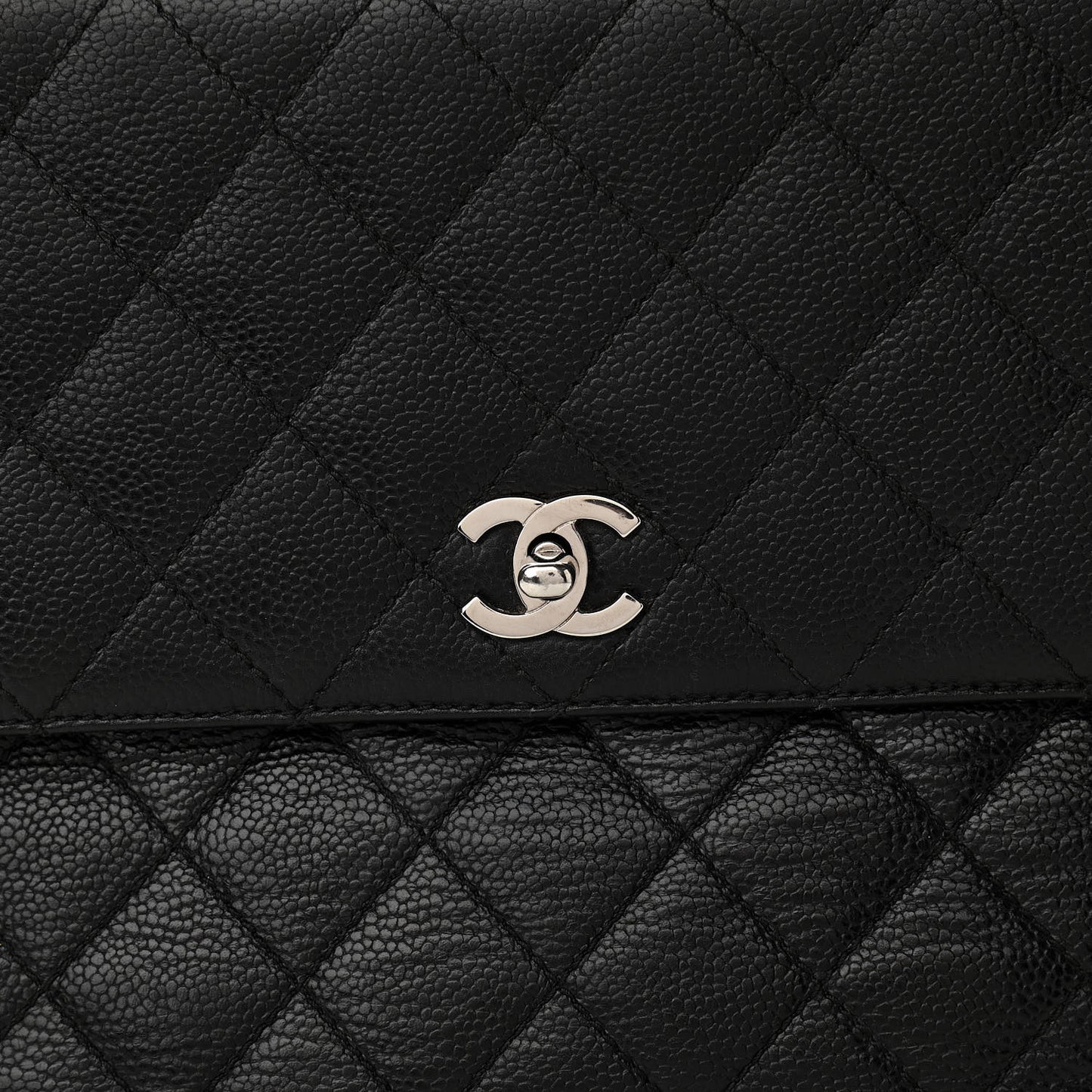 Caviar Quilted Jumbo Kelly Flap Black