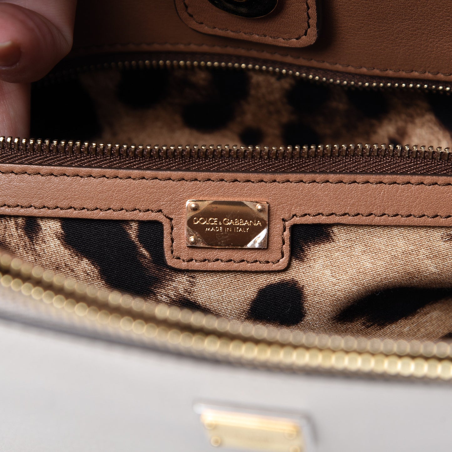 Dauphine Miss Sicily Double Zip Satchel Ivory Multicolor
