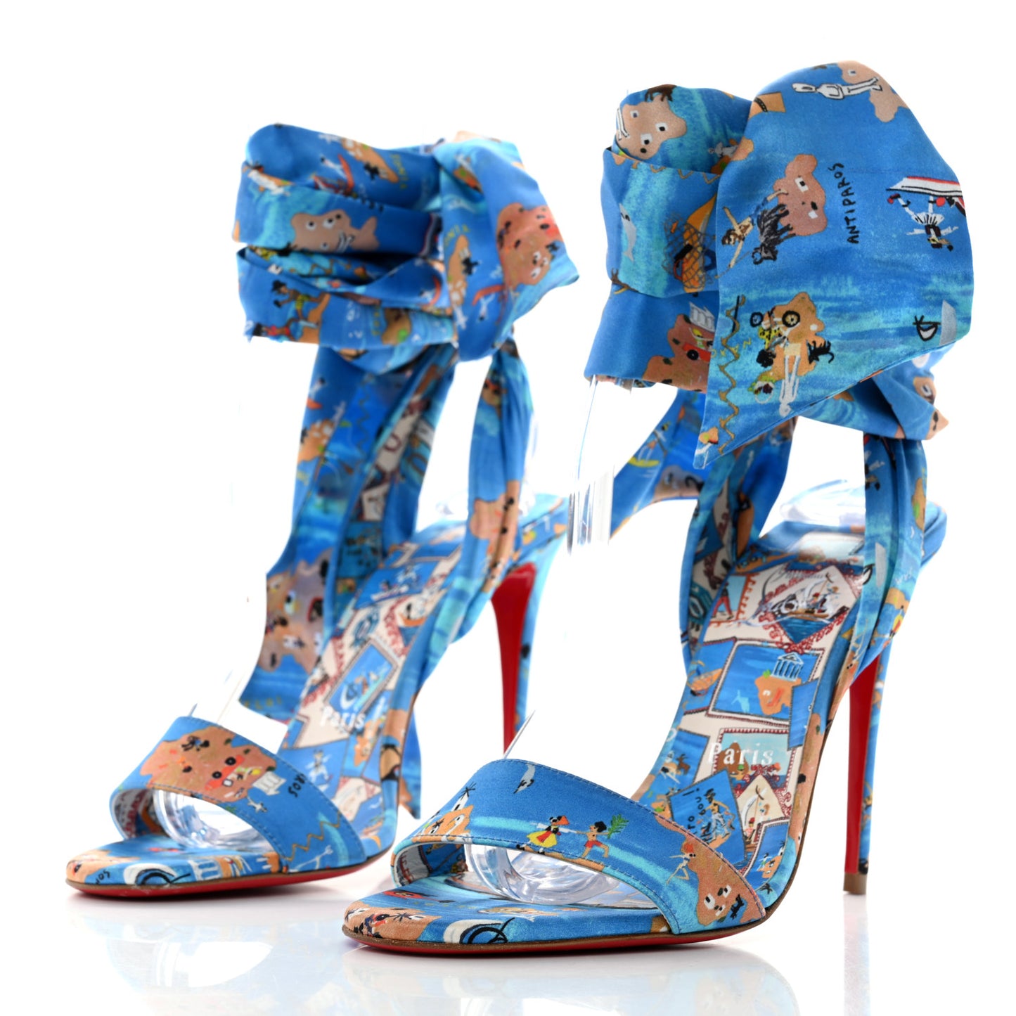 Crepe Satin Greekaba Du Desert 100 Sandal 37 Blue Multicolor