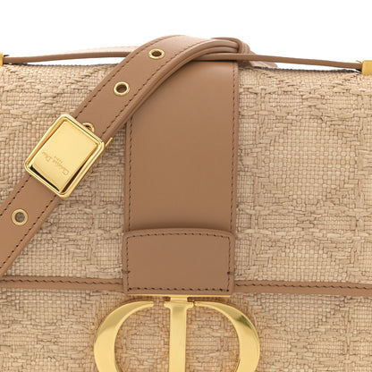 Christian Dior Raffia Calfskin 30 Montaigne Flap Bag Beige 8 of 12