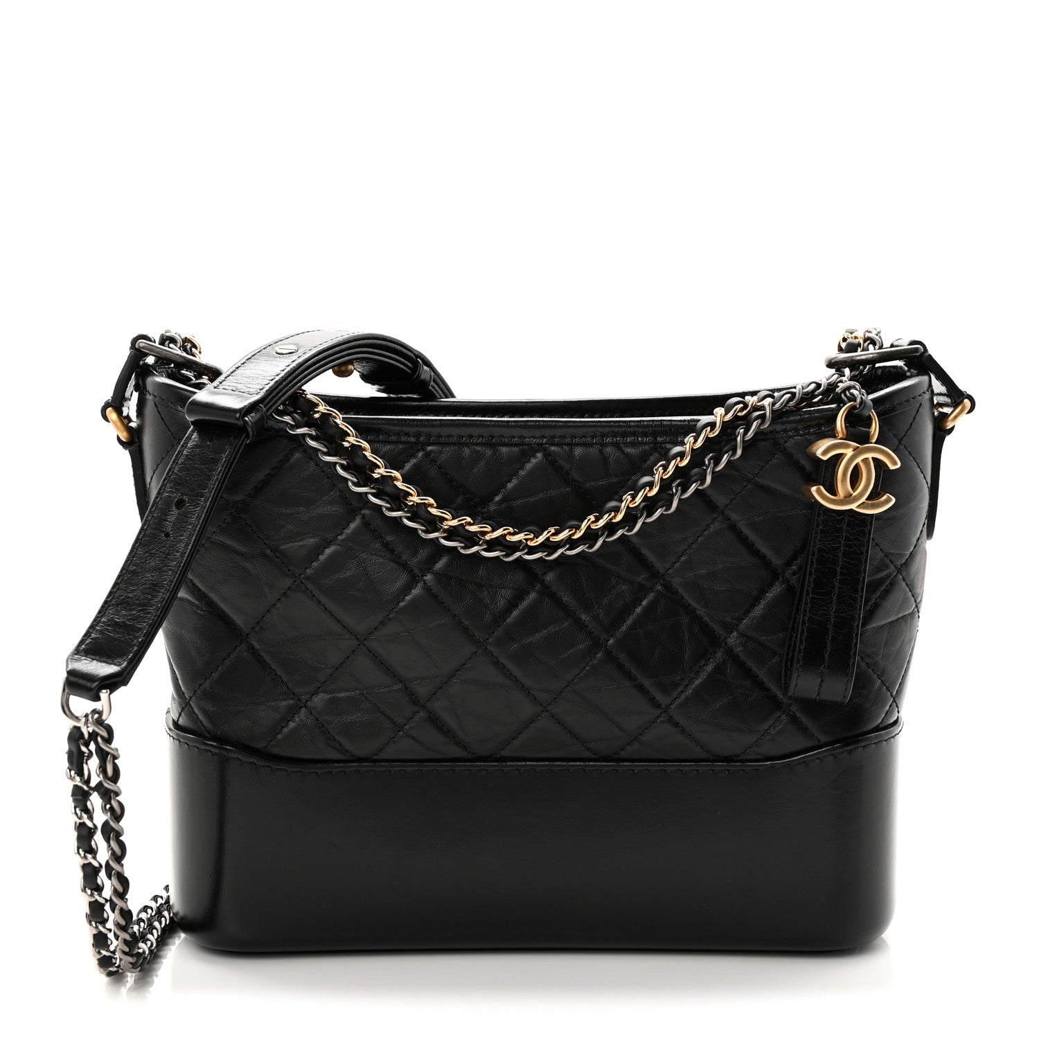 Chanel Aged Calfskin Quilted New Medium Gabrielle Hobo Black 1 of 11