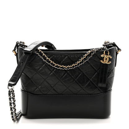 Chanel Aged Calfskin Quilted New Medium Gabrielle Hobo Black 1 of 11
