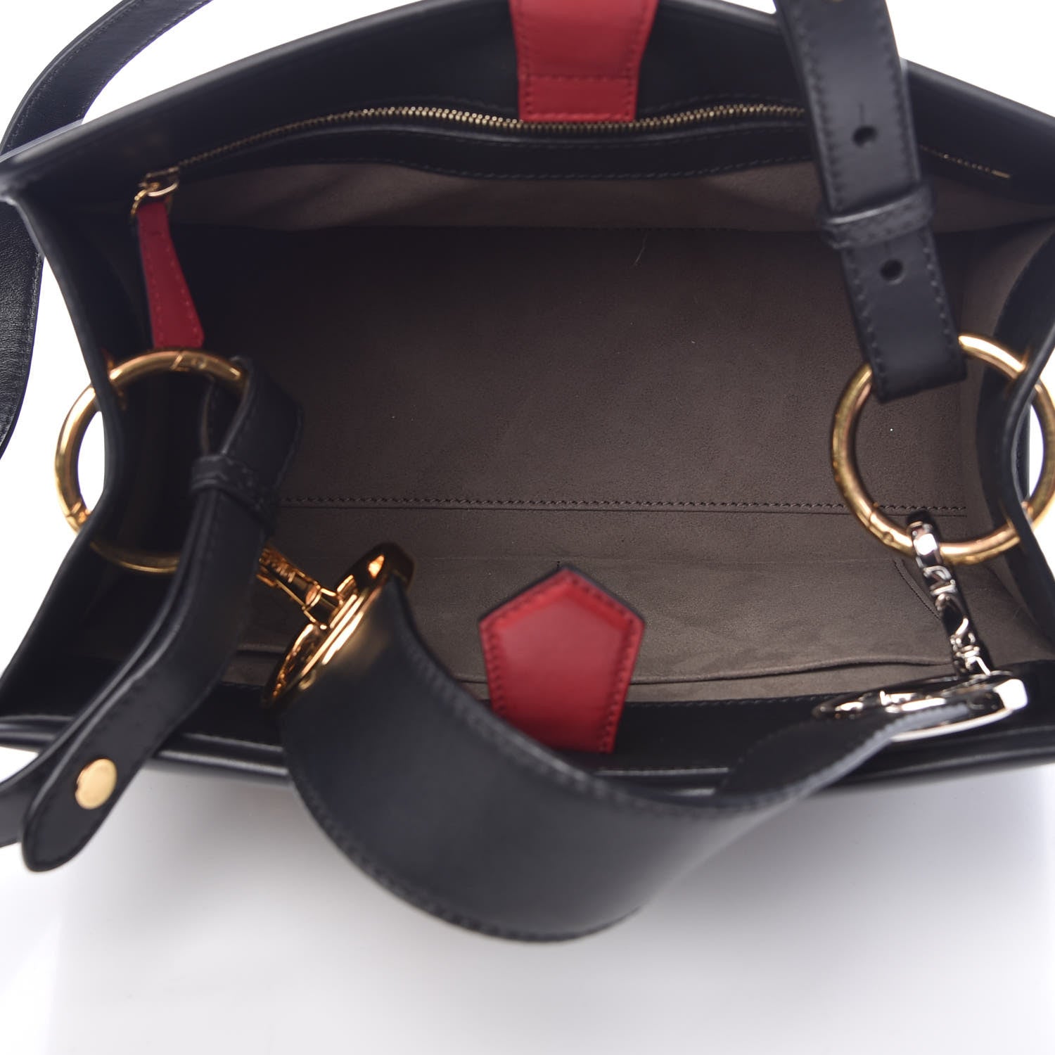 Fendi Vitello Century F is Fendi FF 1974 Embossed Small Runaway Satchel Black Maya 5 of 14