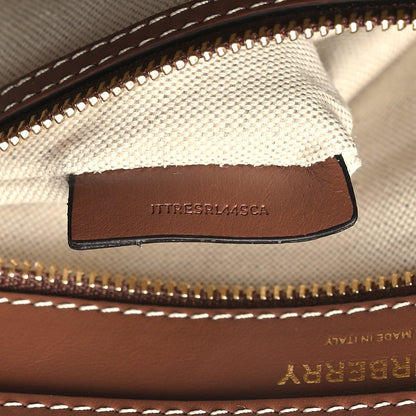 Burberry Canvas Smooth Calfskin Two Tone Mini Pocket Bag Natural Malt Brown 7 of 11
