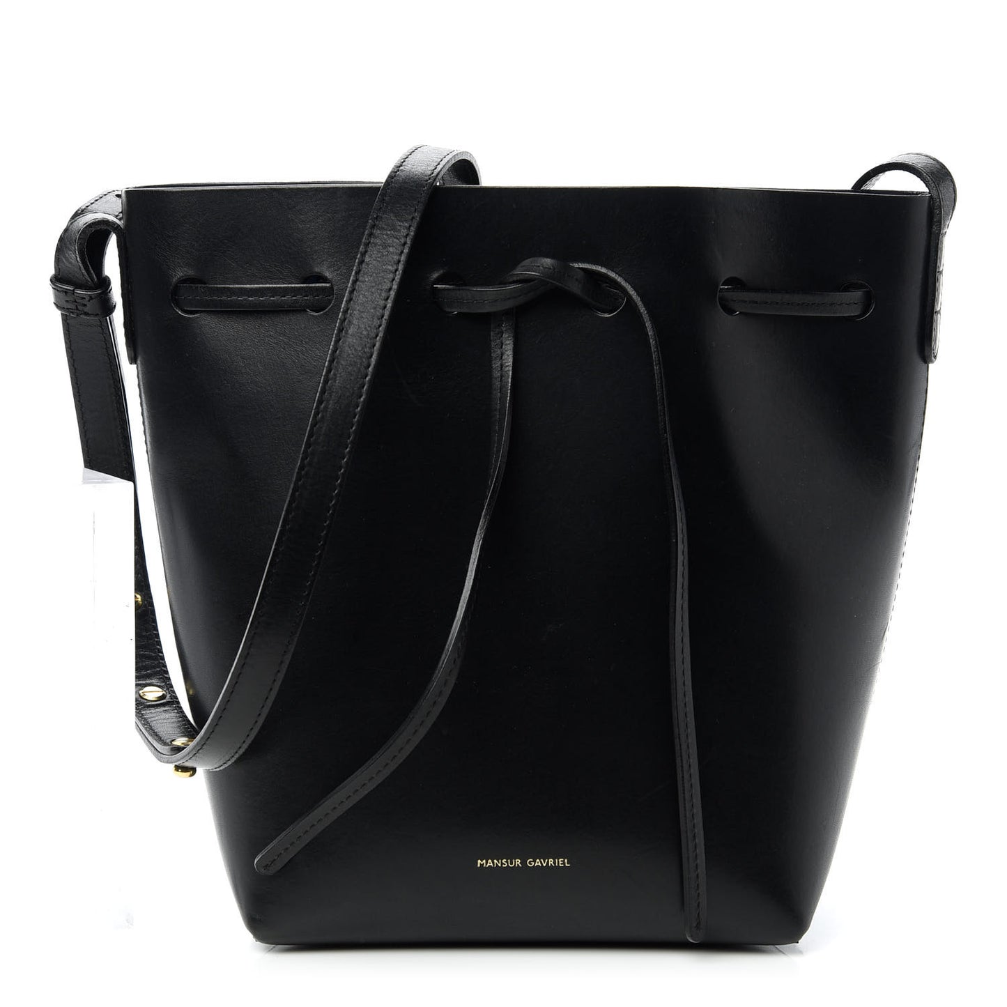 Calfskin Mini Bucket Bag Black Blu