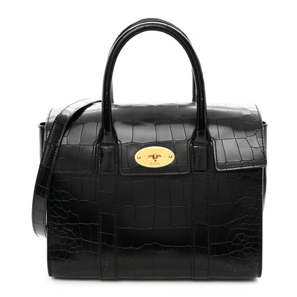 Mulberry Crocodile Embossed Calfskin Bayswater Black 1 of 13