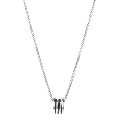 Bulgari 18K White Gold Black Enamel B.Zero1 Pendant Necklace 1 of 5