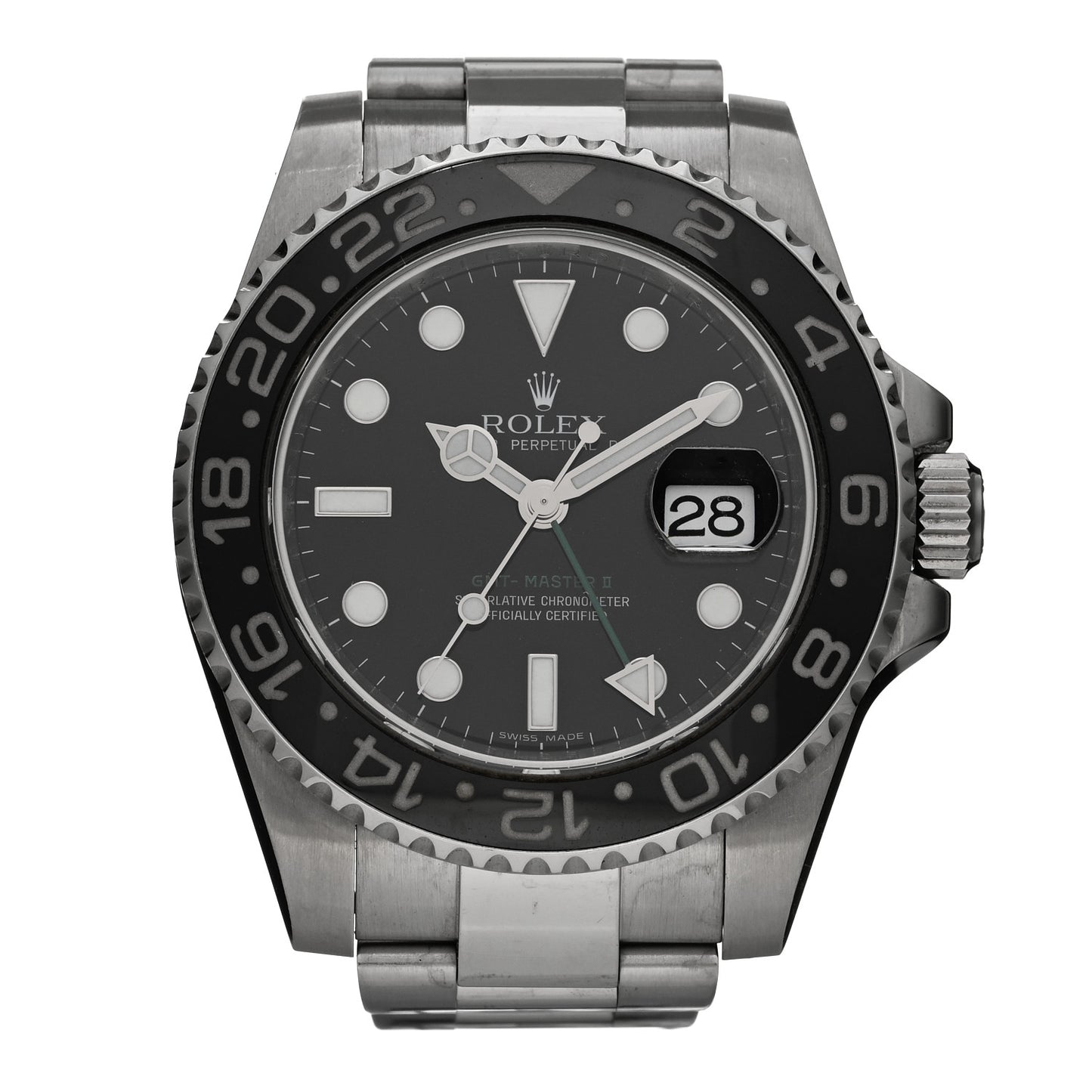 Stainless Steel 40mm Oyster Perpetual Date GMT Master II Watch Black 116710LN