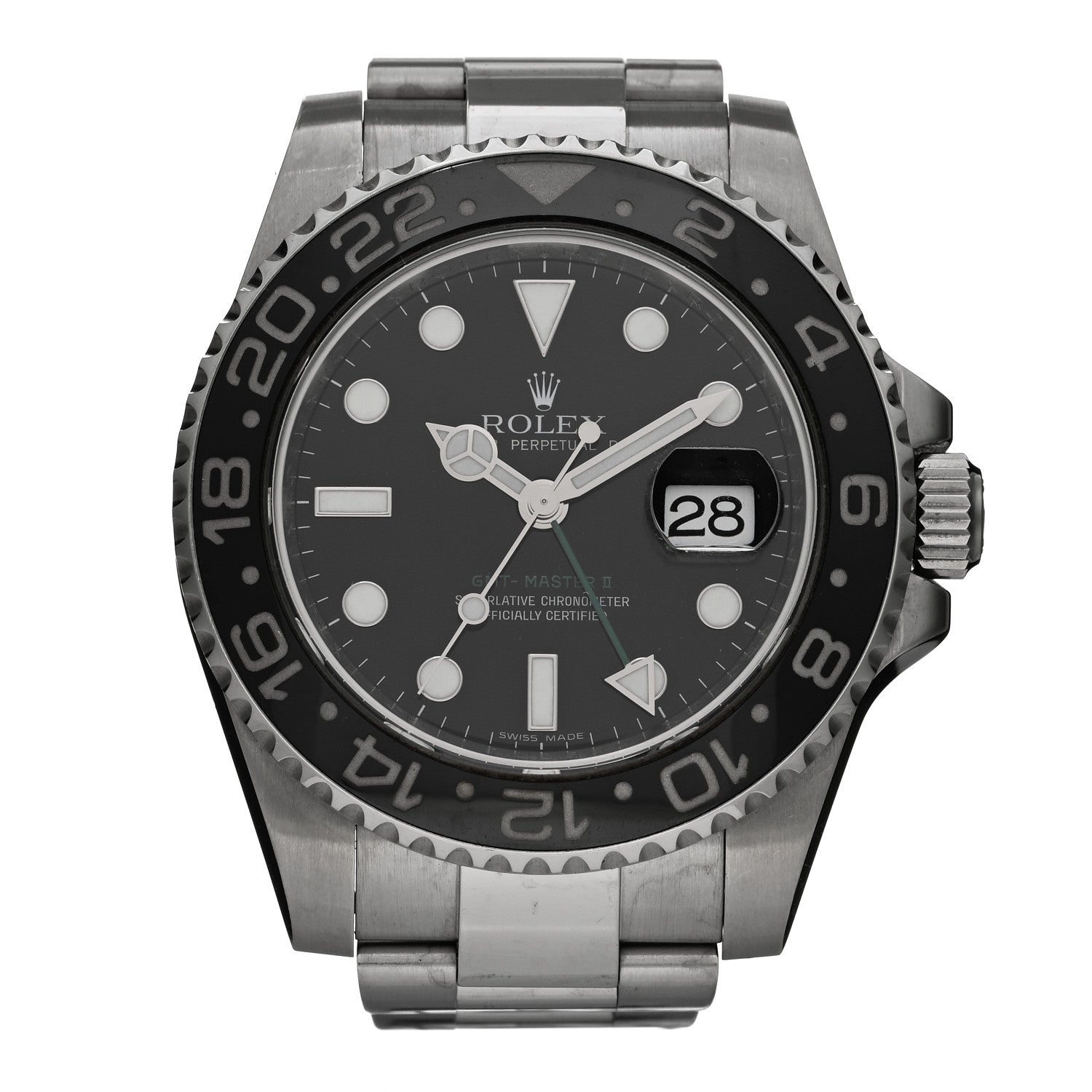 Rolex Stainless Steel 40mm Oyster Perpetual Date GMT Master II Watch Black 116710LN 1 of 5