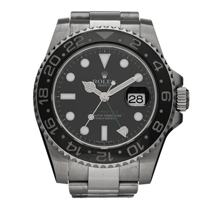 Rolex Stainless Steel 40mm Oyster Perpetual Date GMT Master II Watch Black 116710LN 1 of 5