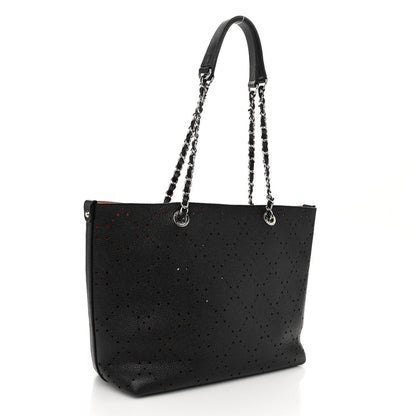 Chanel Perforated Grained Calfskin Large Shopping Tote Black 4 of 12