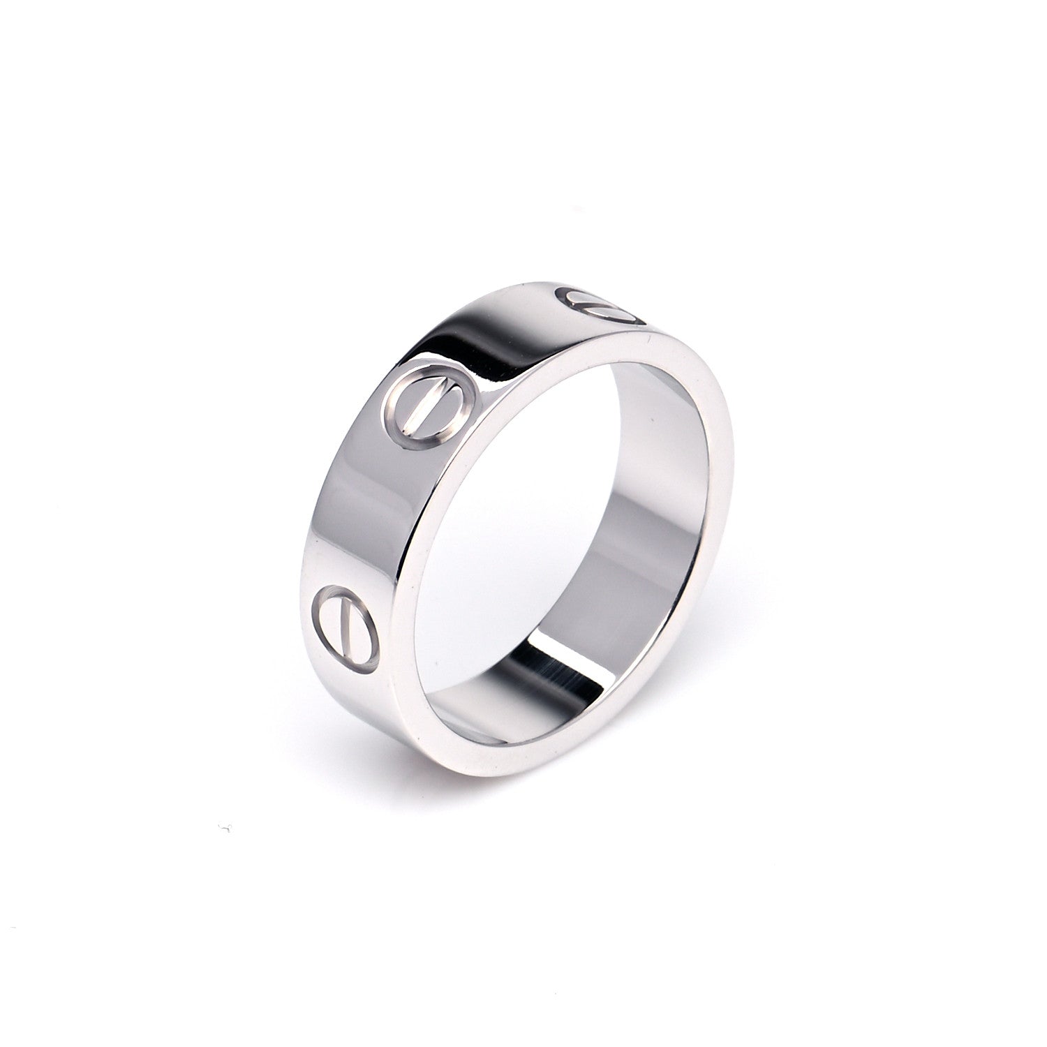 Cartier 18K White Gold 5.5mm LOVE Ring 53 6.5 4 of 5
