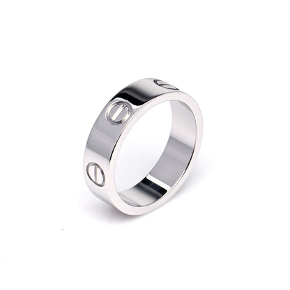 Cartier 18K White Gold 5.5mm LOVE Ring 53 6.5 4 of 5