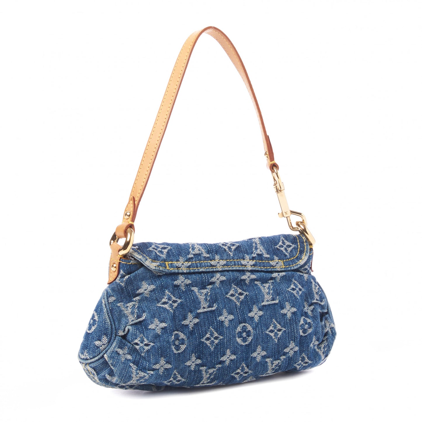 Monogram Denim Mini Pleaty Blue