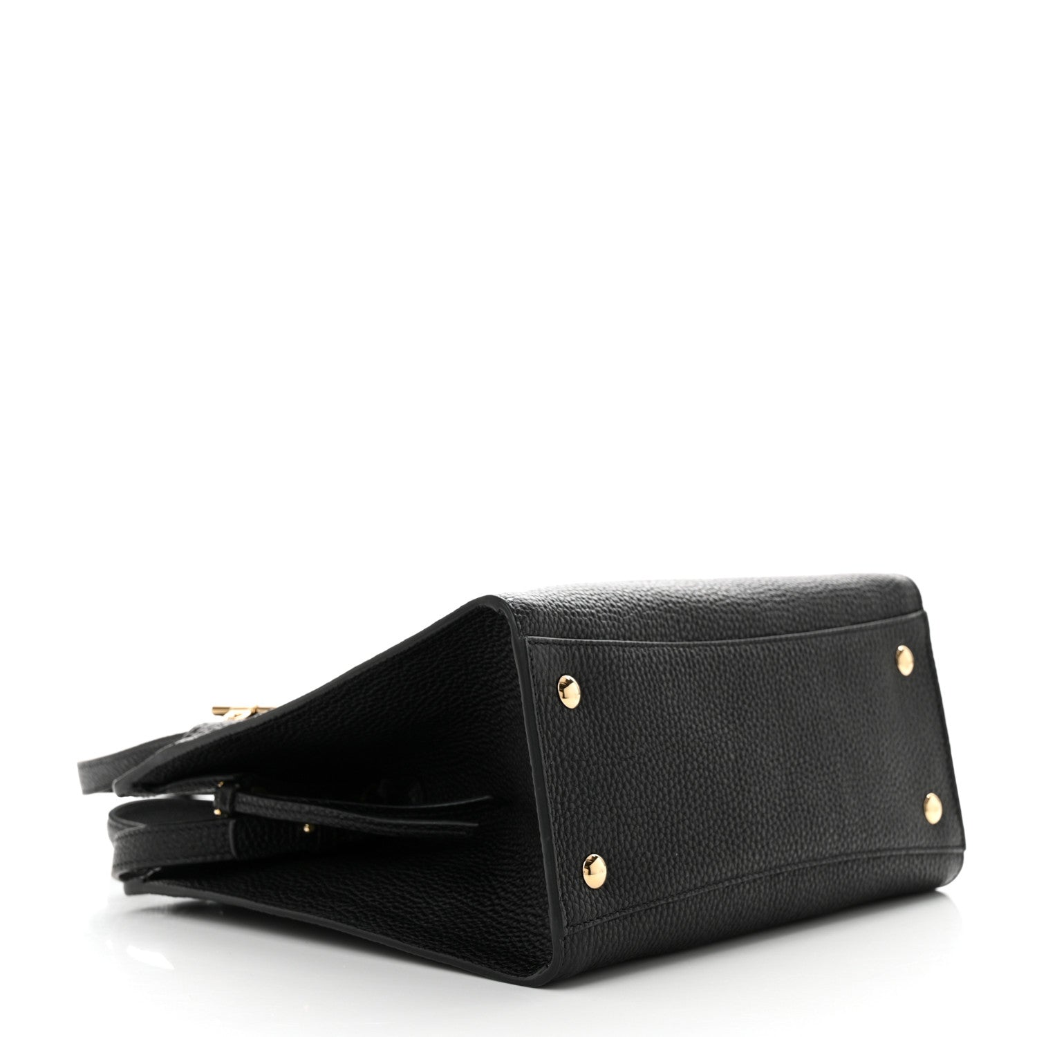 Salvatore Ferragamo Hammered Calfskin Double Handle Small Amy Tote Black 4 of 11