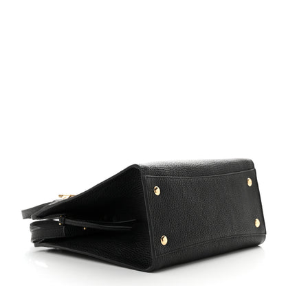Salvatore Ferragamo Hammered Calfskin Double Handle Small Amy Tote Black 4 of 11