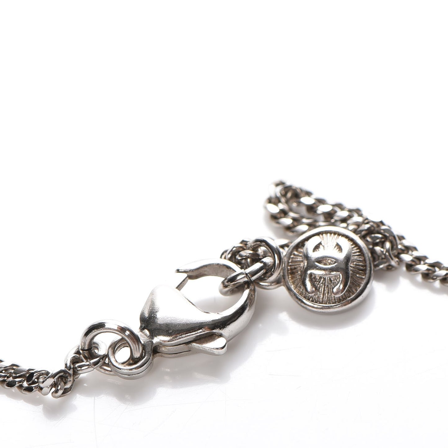 Pearl Crystal CC Necklace Silver