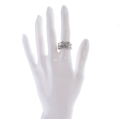 David Yurman Sterling Silver Diamond Multi Cable X Ring 6.5 2 of 7