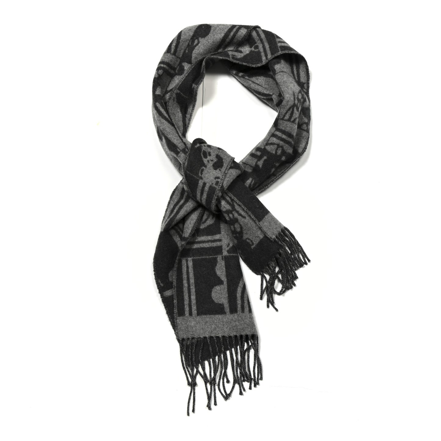 Cashmere Brides de Gala en Desordre Muffler Gris Chine Anthracite