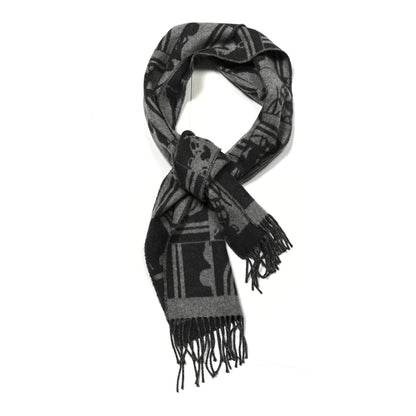 Hermes Cashmere Brides de Gala en Desordre Muffler Gris Chine Anthracite 1 of 3