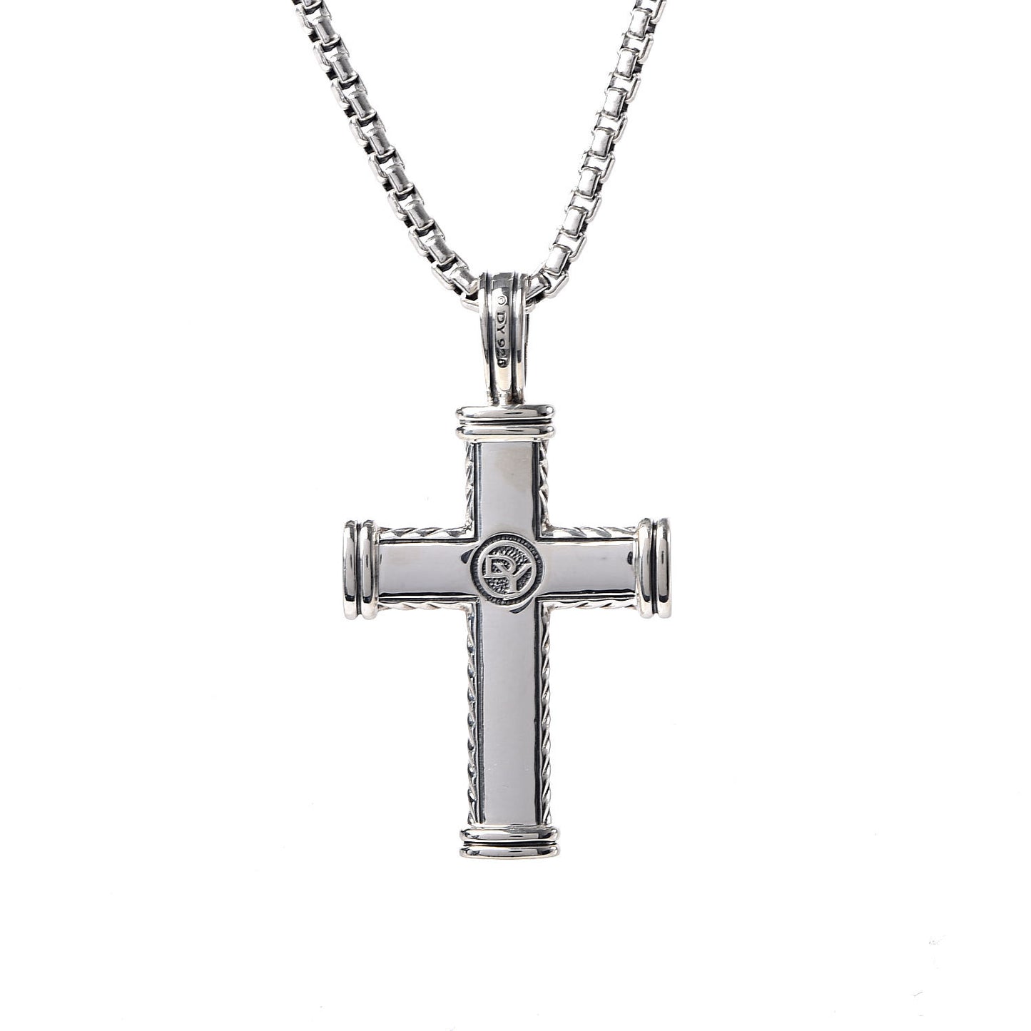 Sterling Silver Chevron Cross Pendant Necklace