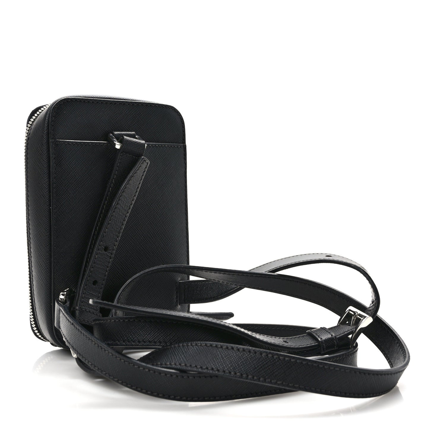 Saffiano Harness Crossbody Travel Pouch Black