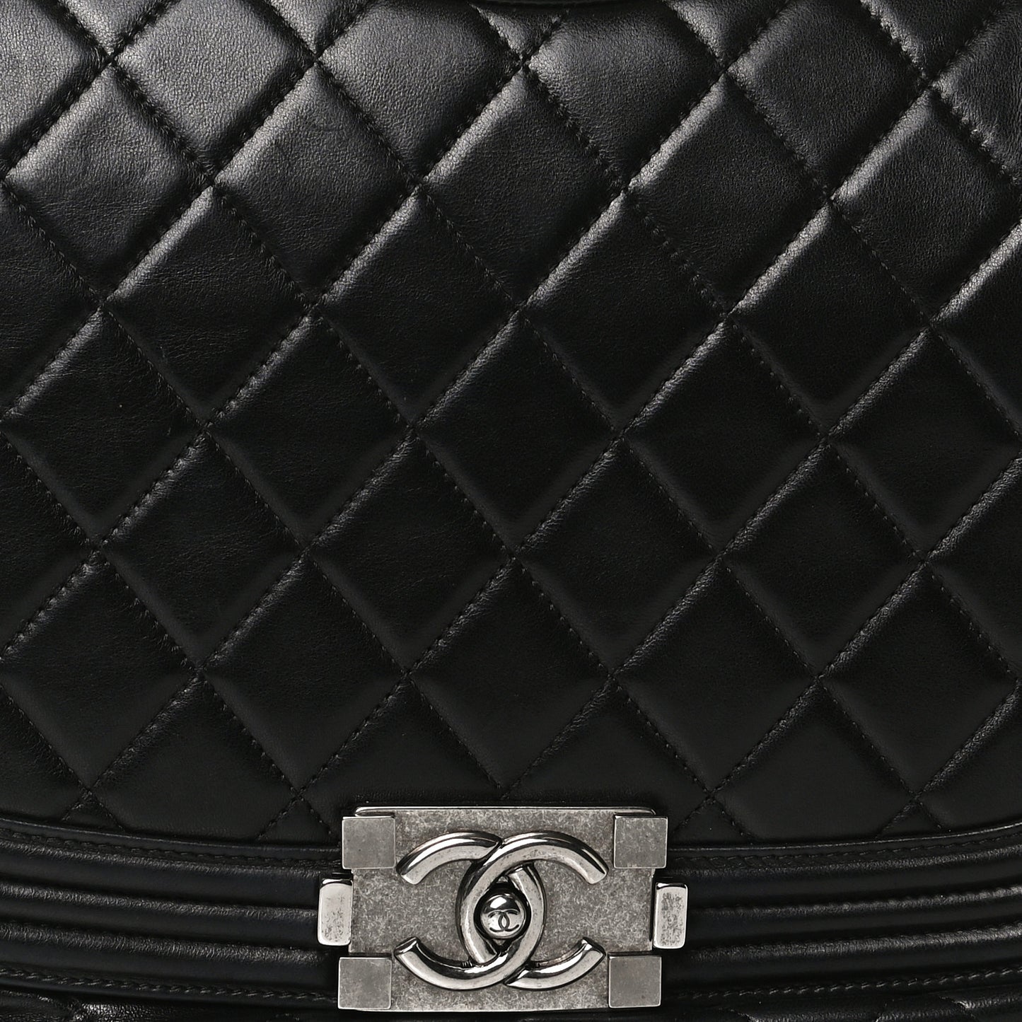 Lambskin Quilted Large Antik Boy Flap Black