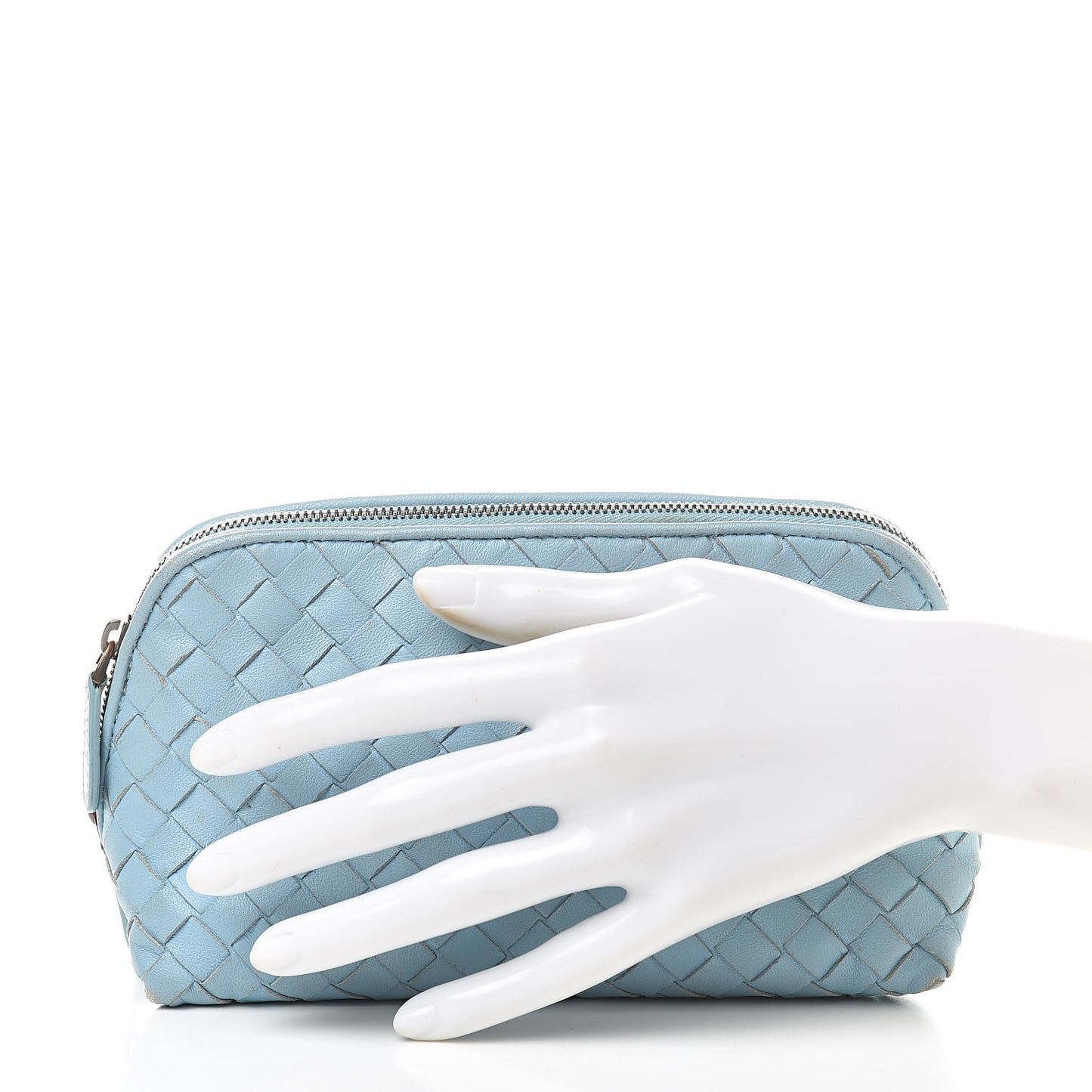 Nappa Intrecciato Cosmetic Case Light Blue