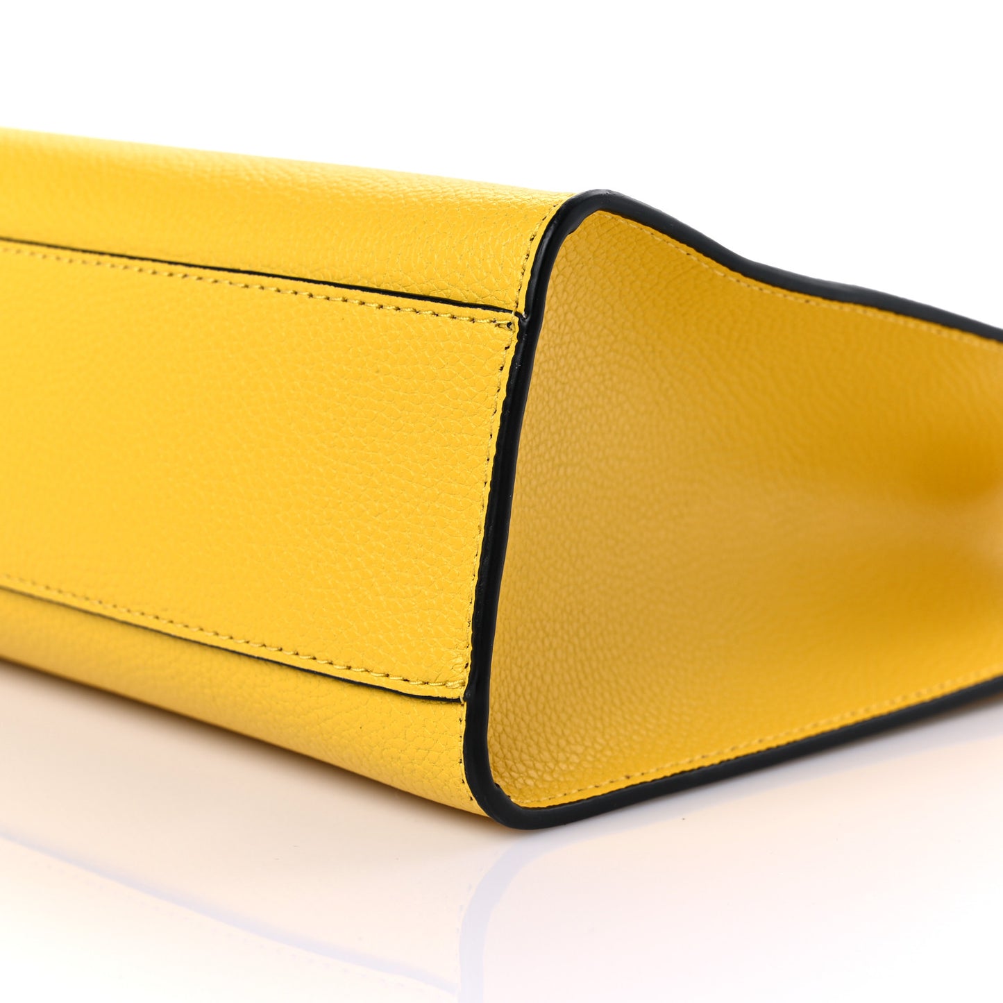 Grained Calfskin Mini Grind Tote Yellow