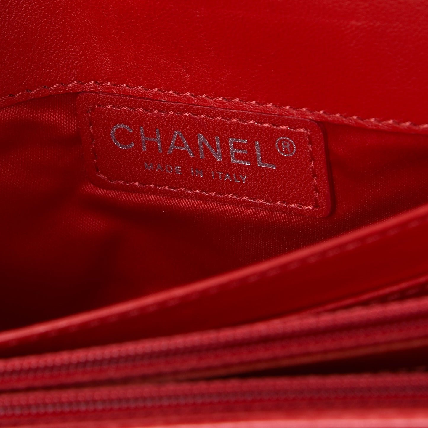 Lambskin Quilted Chain Clutch Flap Red