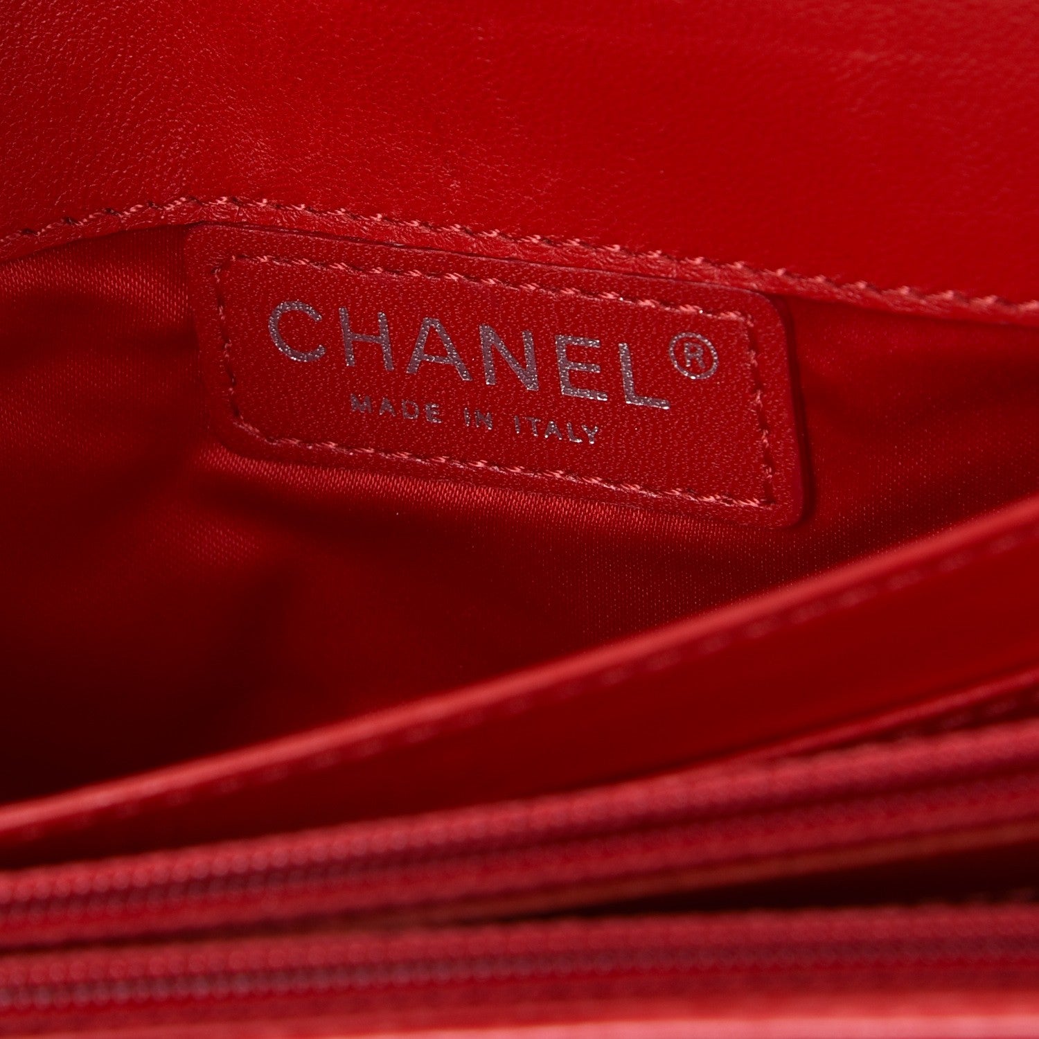 Chanel Lambskin Quilted Chain Clutch Flap Red 6 of 16