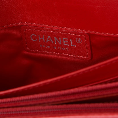 Chanel Lambskin Quilted Chain Clutch Flap Red 6 of 16