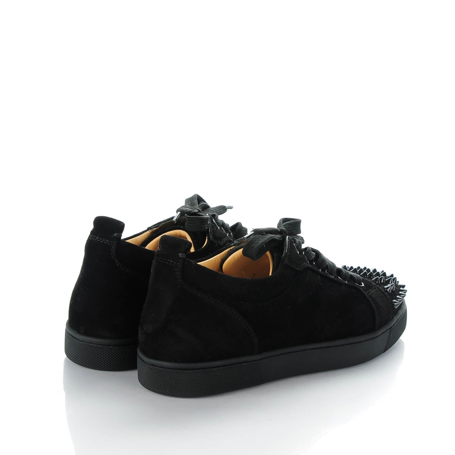 Christian Louboutin Suede Louis Junior Spikes Flat Sneakers 36.5 Black 4 of 8