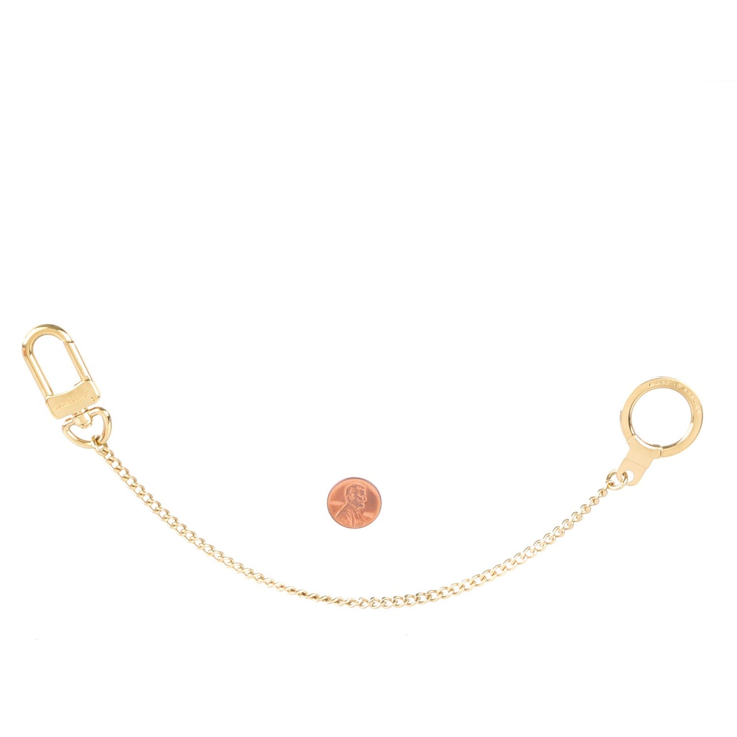 Metal Pochette Extender Key Ring Chain Gold