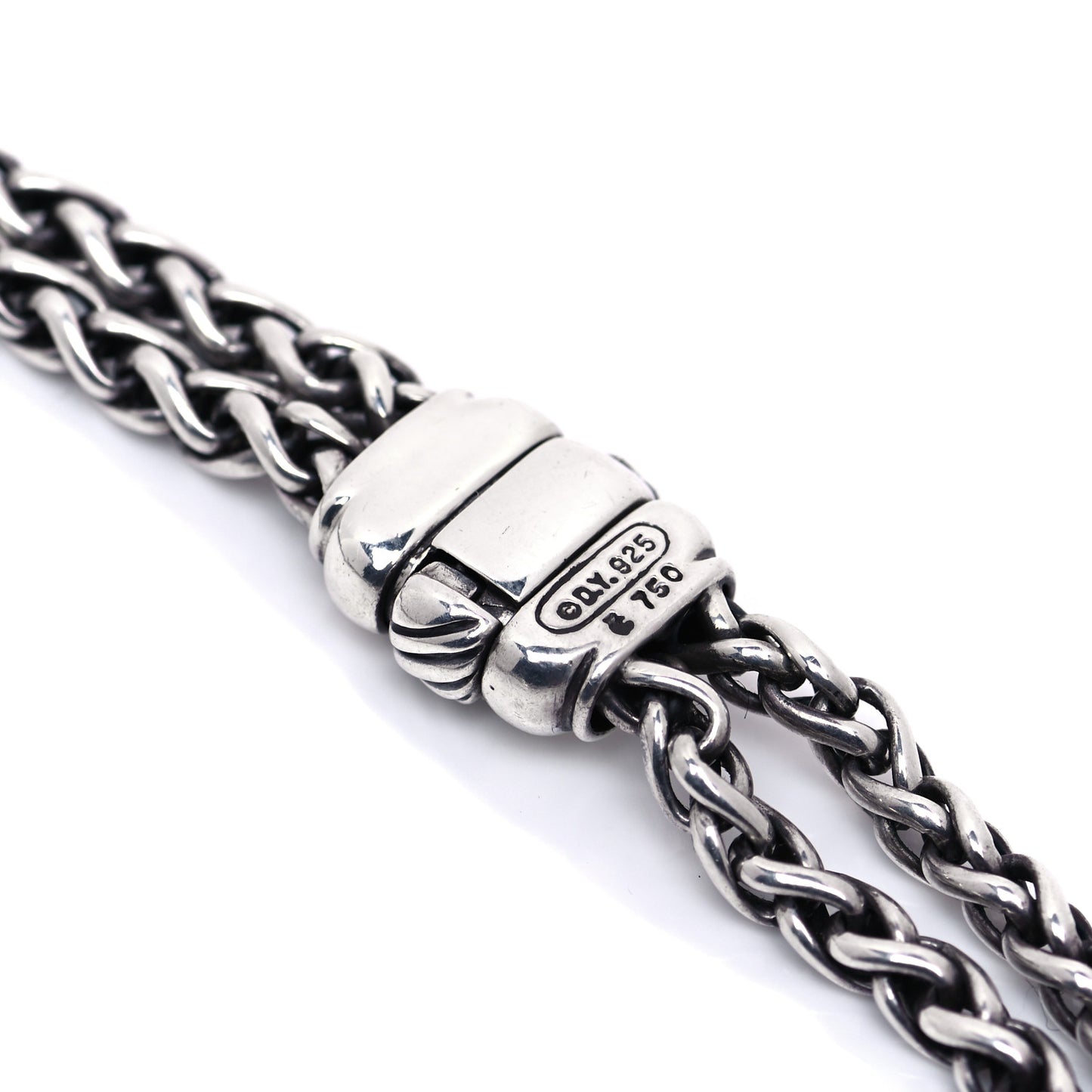 Sterling Silver 18K Yellow Gold 8mm Double Wheat Chain Necklace
