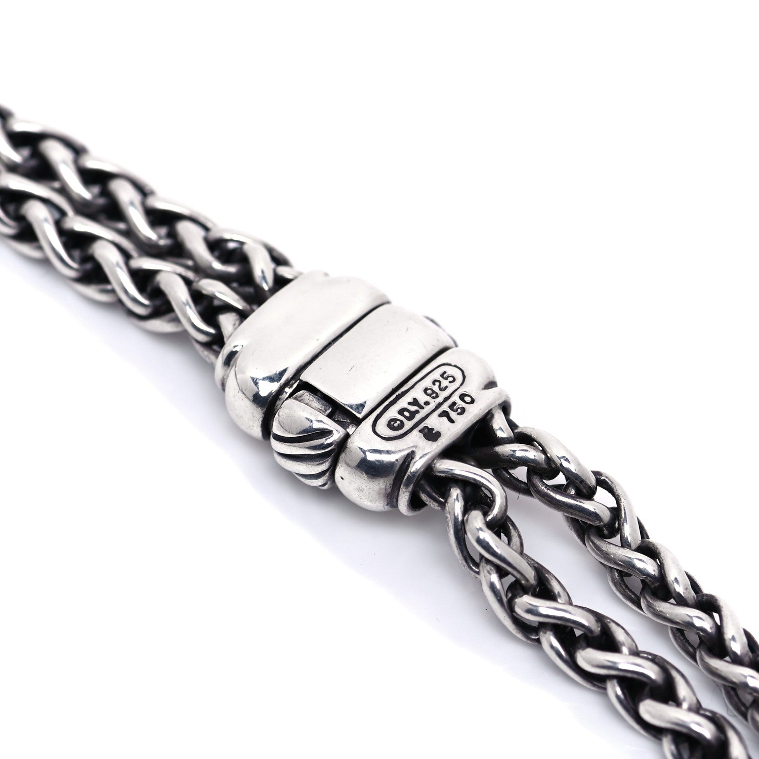 David Yurman Sterling Silver 18K Yellow Gold 8mm Double Wheat Chain Necklace 4 of 4