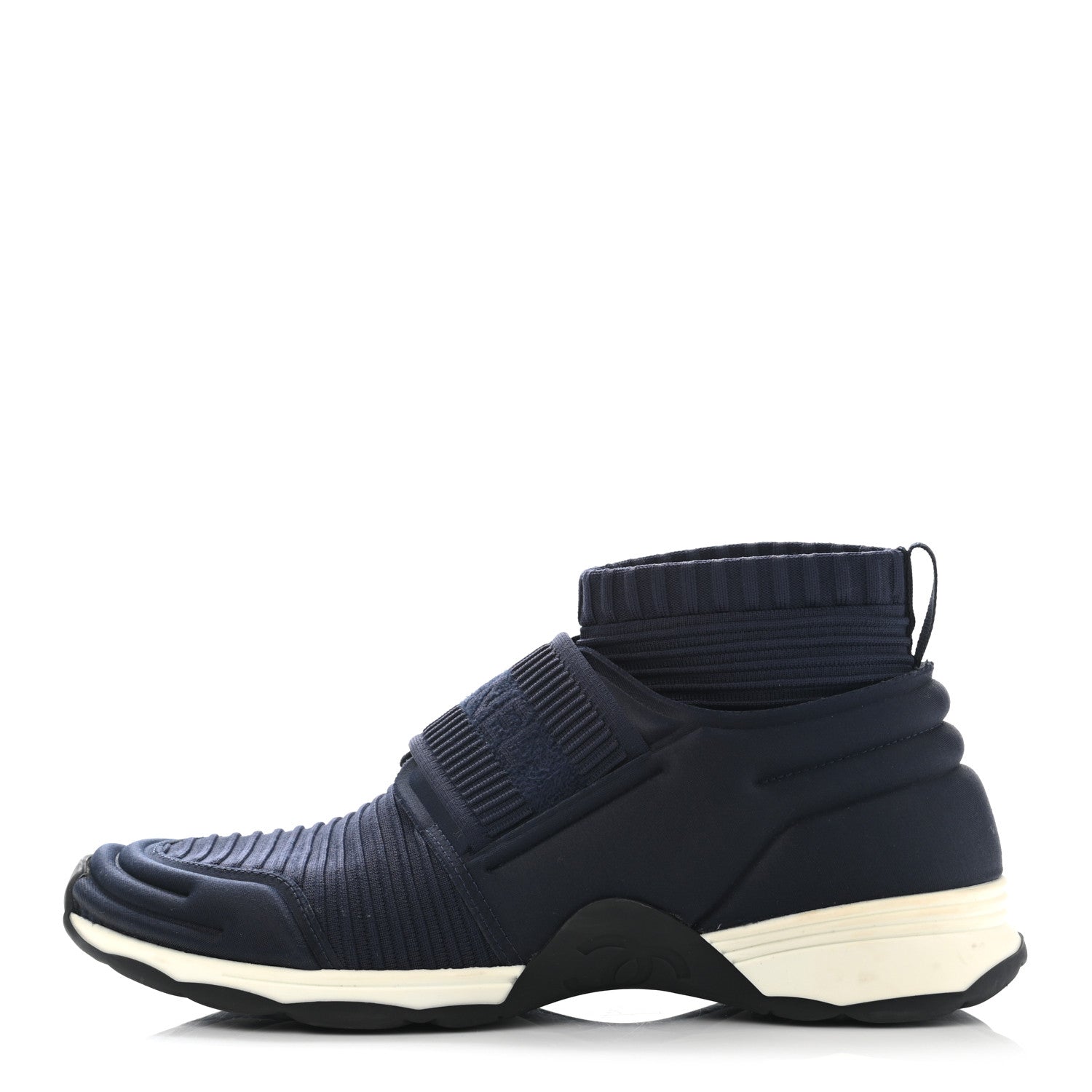 Chanel Stretch Fabric CC Sneakers 39 Blue 1 of 8