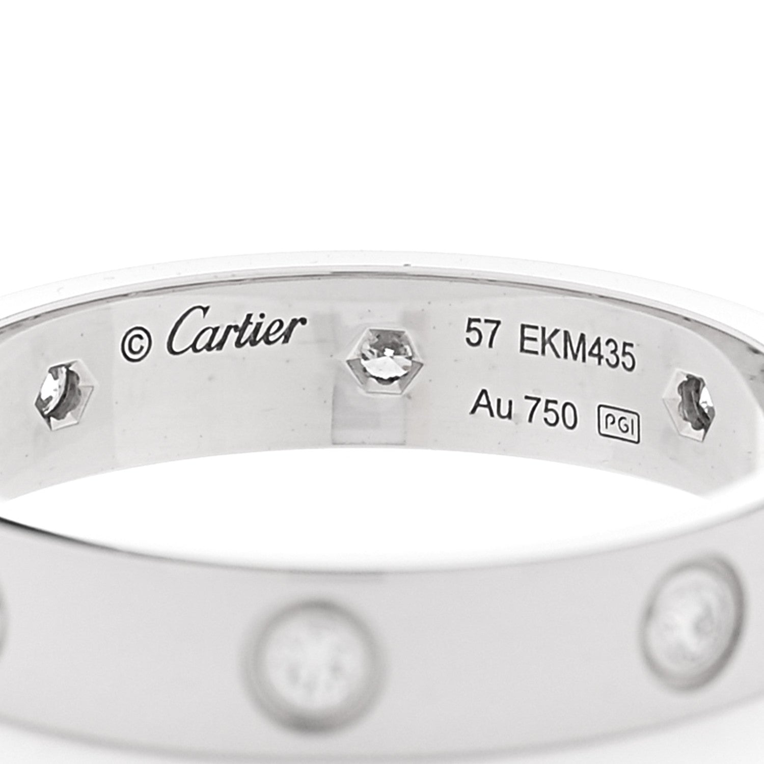 Cartier 18K White Gold 8 Diamond 4mm Wedding Band LOVE Ring 57 8 4 of 4