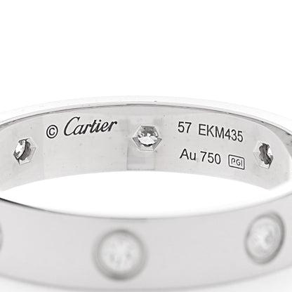 Cartier 18K White Gold 8 Diamond 4mm Wedding Band LOVE Ring 57 8 4 of 4