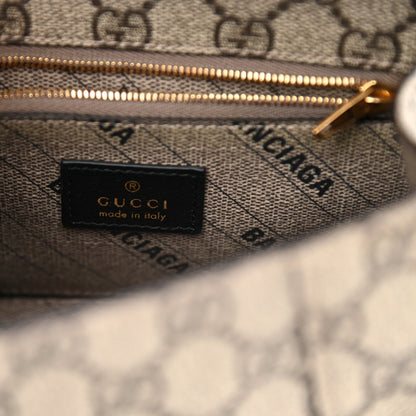 Balenciaga X GUCCI GG Supreme Monogram Small Hourglass Top Handle Bag Beige Ebony 6 of 9