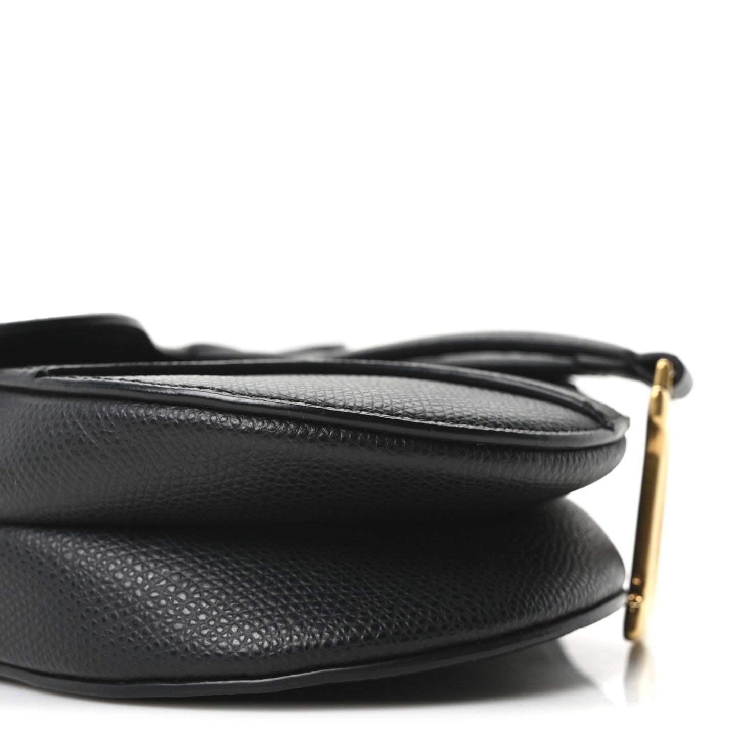Grained Calfskin Mini Saddle Bag Black