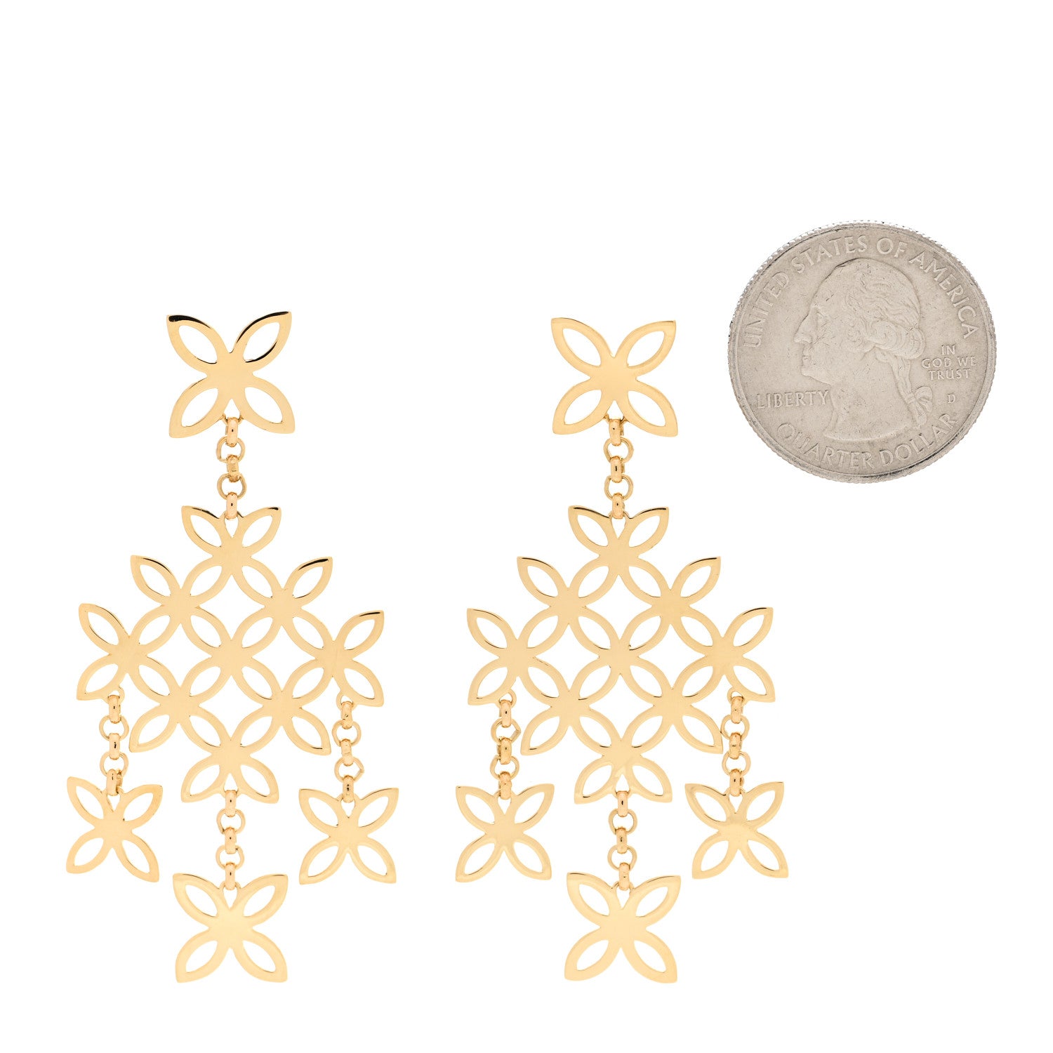 John Hardy 18K Yellow Gold Kawung Chandelier Earrings 2 of 6