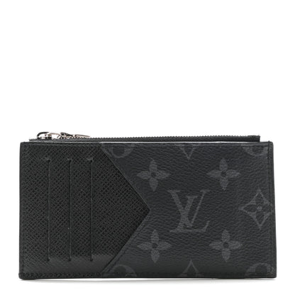 Louis Vuitton Monogram Eclipse Taiga Coin Card Holder 1 of 8