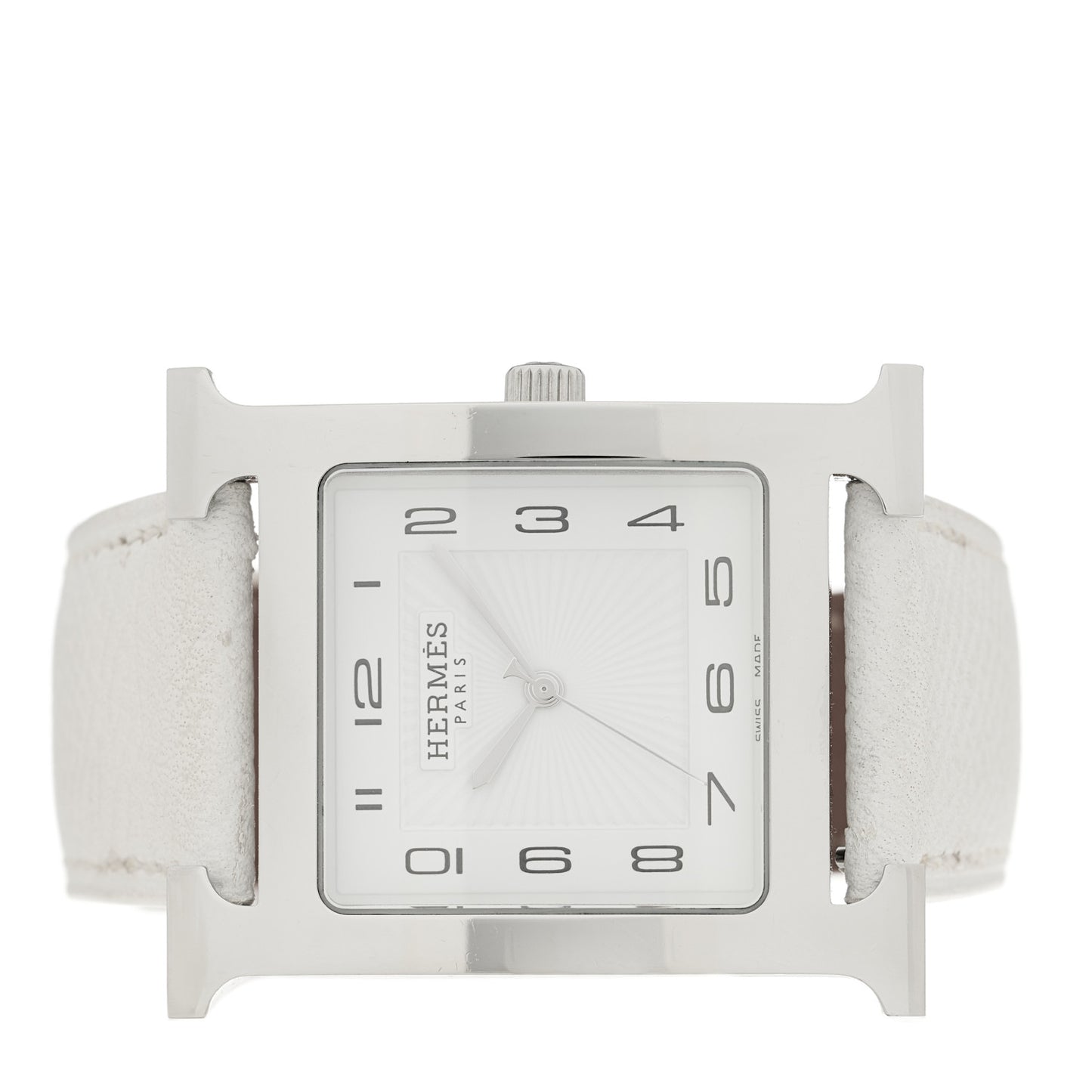 Stainless Steel Epsom 30.5mm Heure H Hour Quartz Watch Blanc