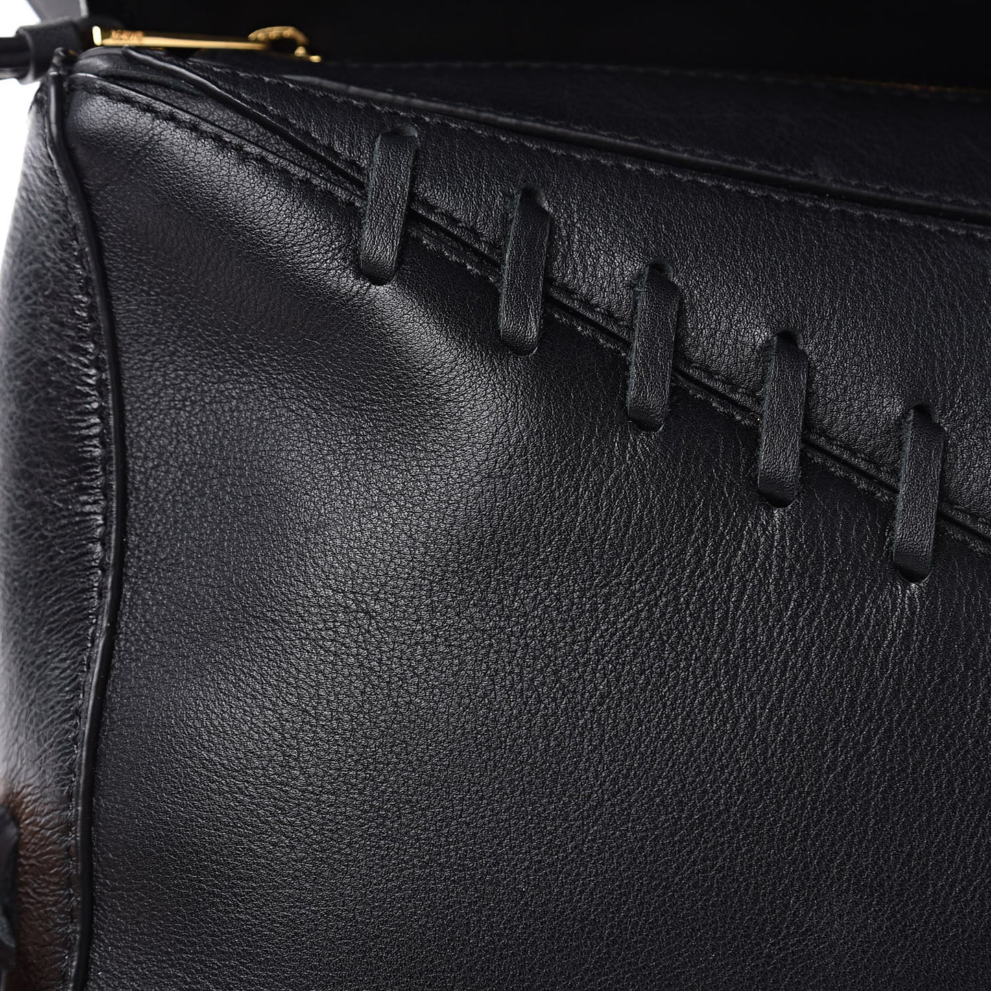 Calfskin Small Whipstitch Puzzle Bag Black