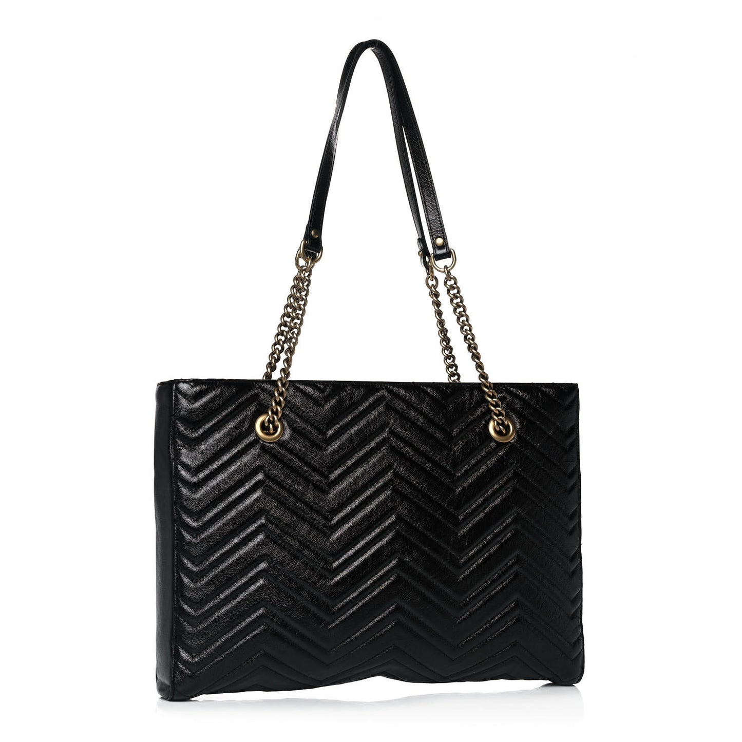 Vintage Calfskin Matelasse Medium GG Marmont Slim Tote Black
