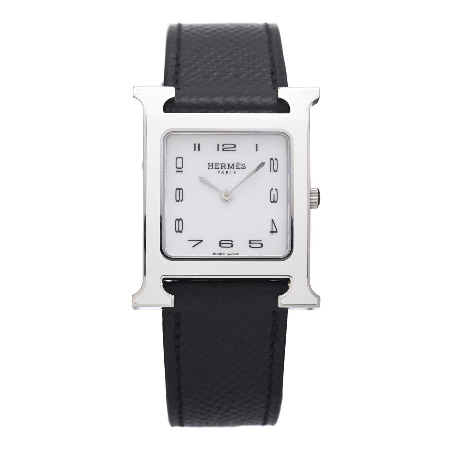 Stainless Steel Epsom 26mm Heure H Hour Quartz Watch Noir