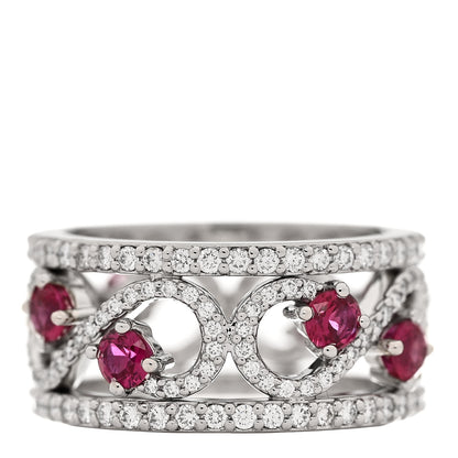 Tiffany Platinum Diamond Ruby Enchant Scroll Ring 49 4.75 3 of 5
